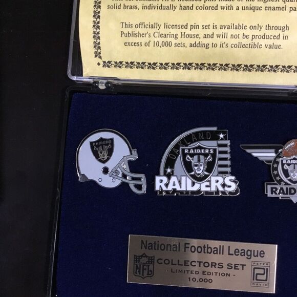 Oakland Raiders Collector Pin Peter David Set Of 3 Limited Edition - Picture 2 of 5
